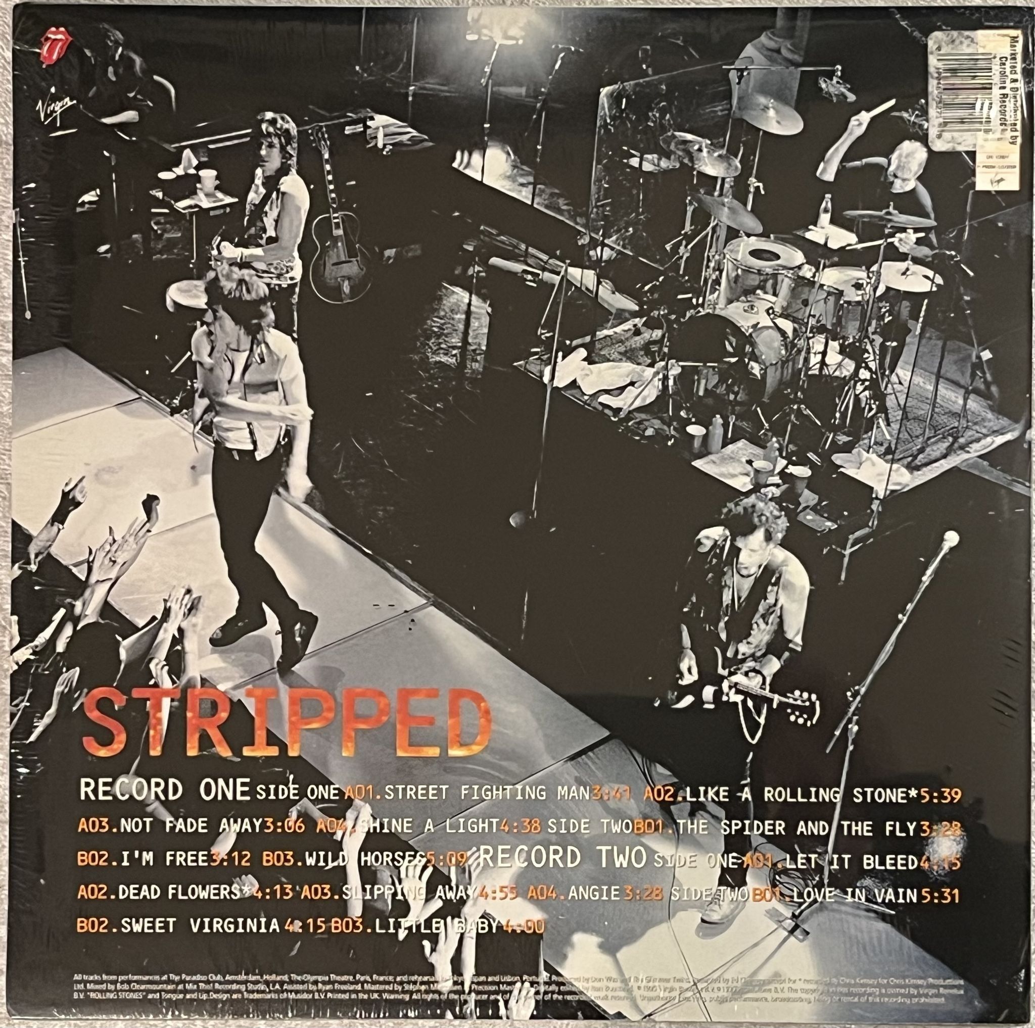 Omslagsbild för skivan THE ROLLING STONES Stripped 2xLP -95 VIRGIN 7243 8 41040 1 6