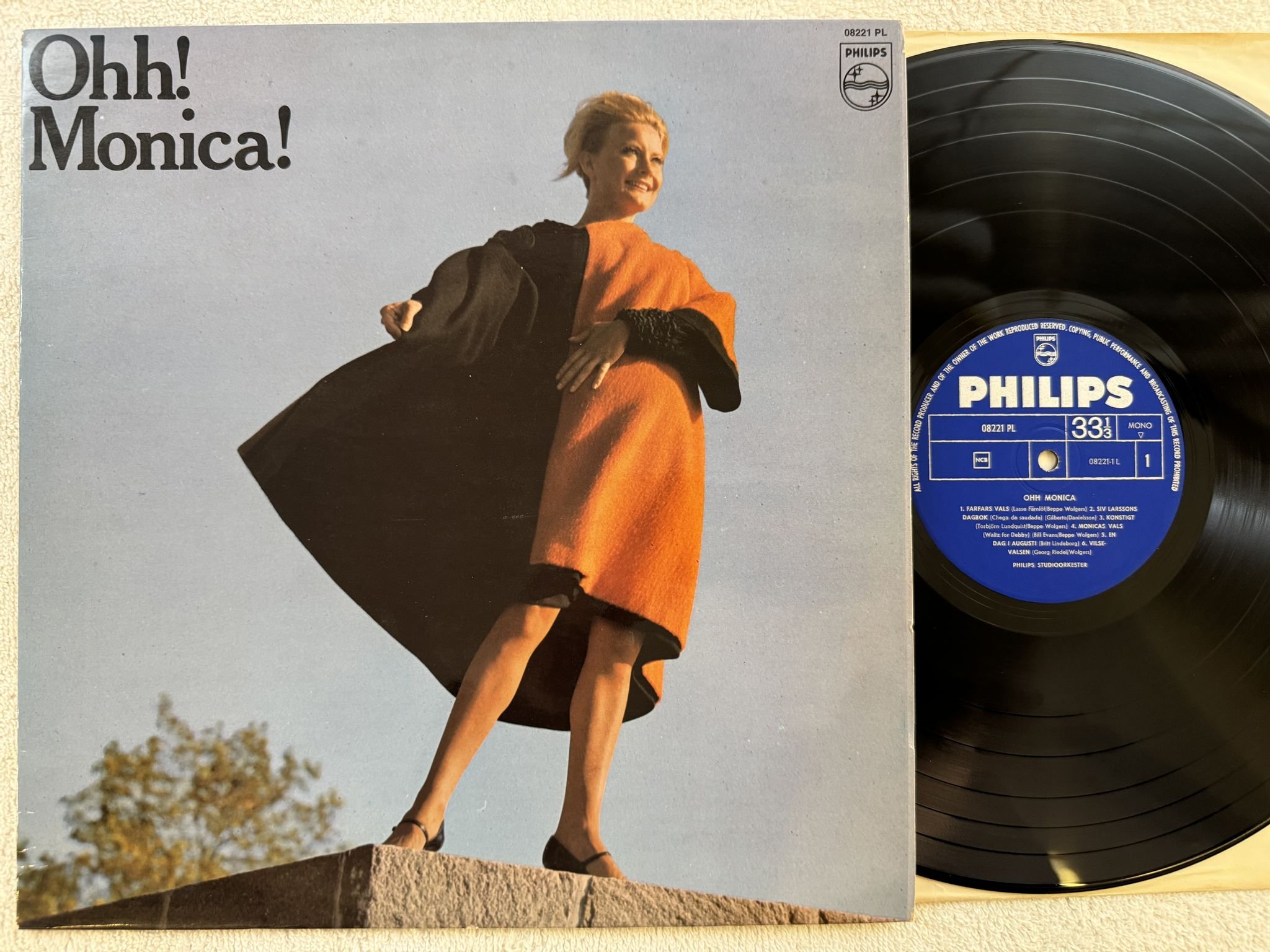 Omslagsbild för skivan MONICA ZETTERLUND ohh Monica LP -64 Swe PHILIPS 08221 PL