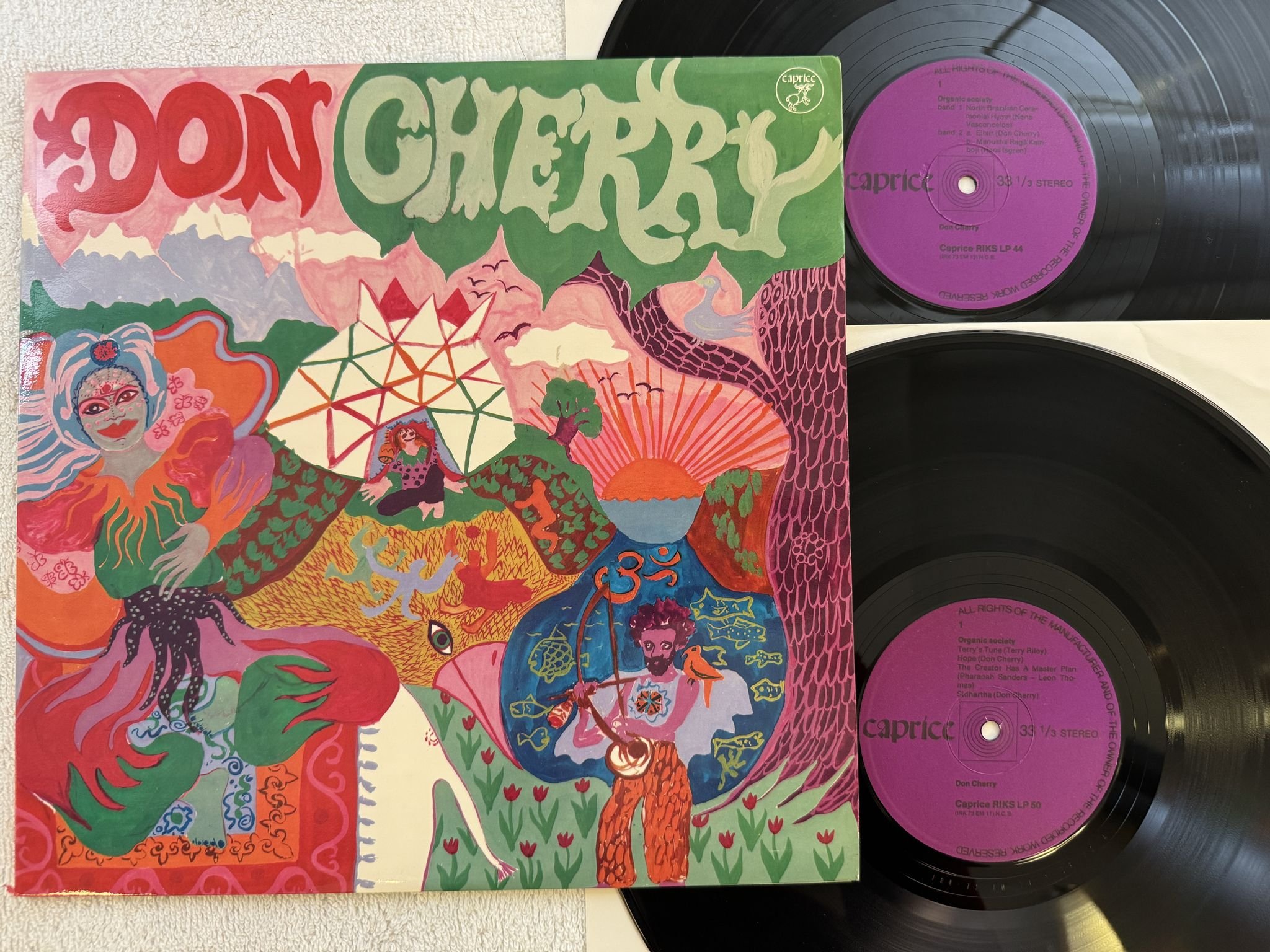 Omslagsbild för skivan DON CHERRY Organic Music Society 2xLP Swe CAPRICE CAP 2001 ** OG STEREO **